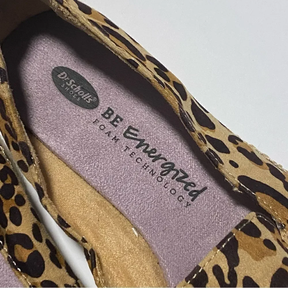 Dr. Scholl's Find Me Loafer Comfort slip on shoes leopard print espadrilles 8.5